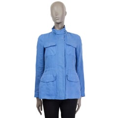 LORO PIANA sky blue linen TRAVELLER SAFARI Jacket 40 S