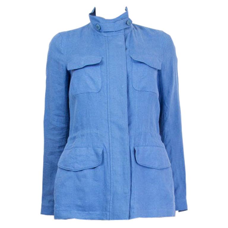 Veste TRAVELLER SAFARI LORO PIANA bleu ciel en lin 40 S En vente sur 1stDibs