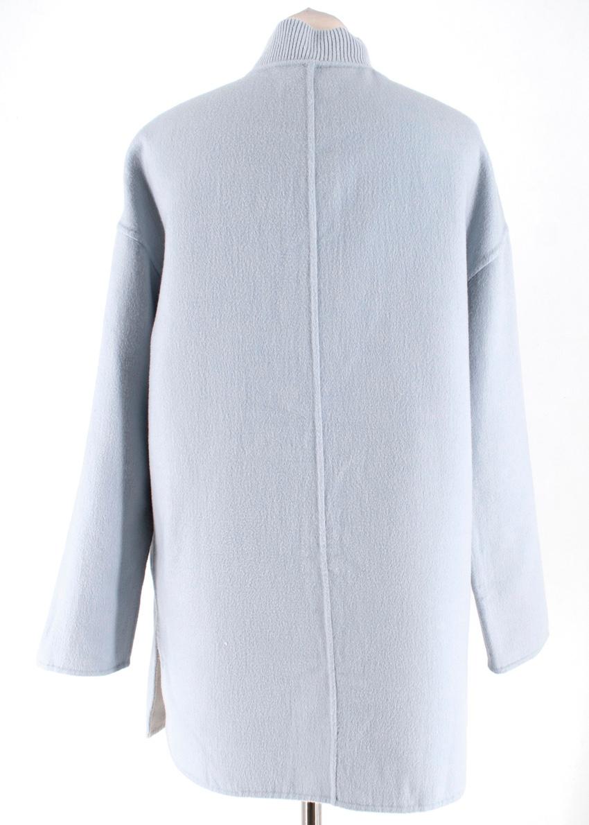  Loro Piana Stone/Light Blue Reversible Cashmere Jacket - Size US 6 2