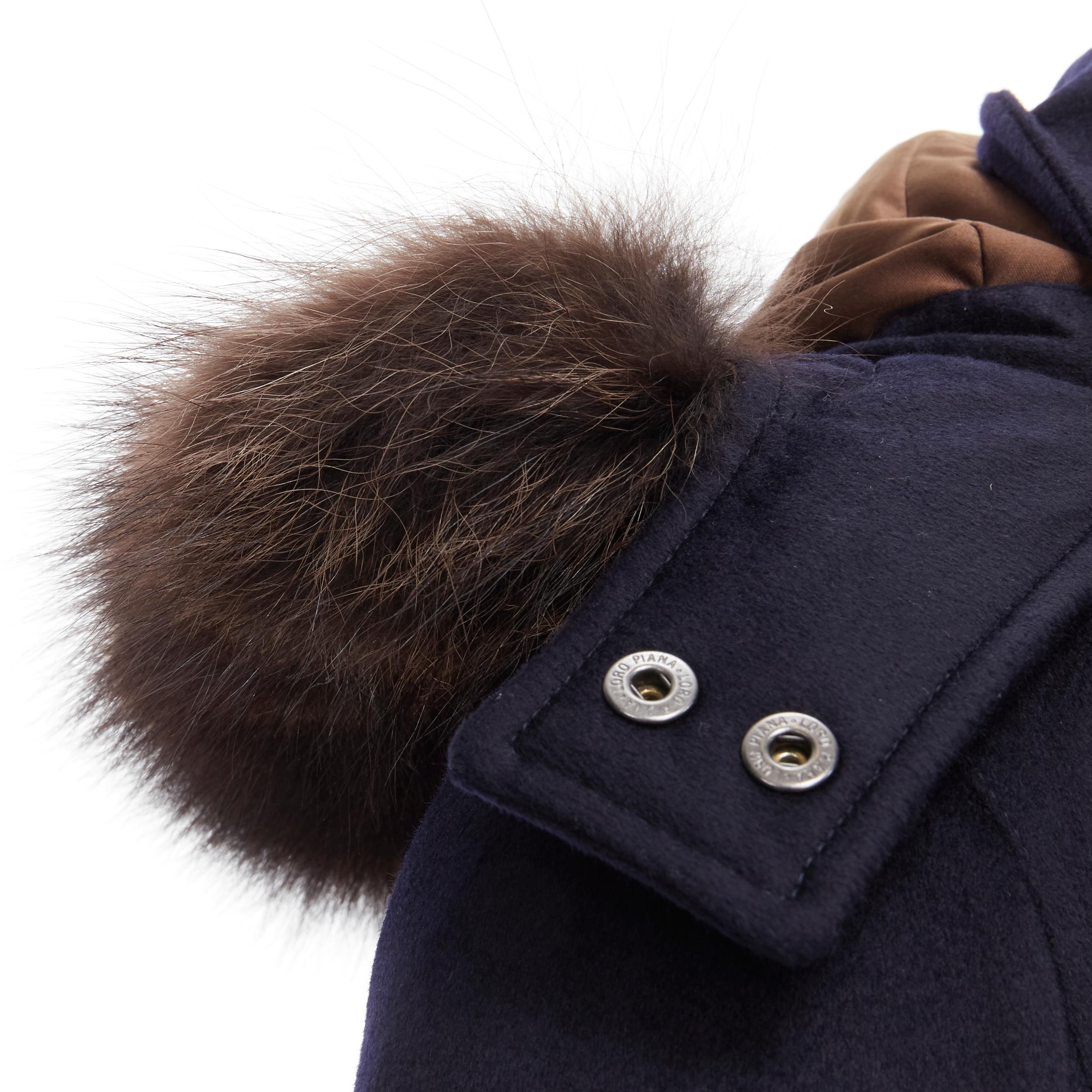 LORO PIANA Storm System 100% cashmere down padded fox fur hood coat IT42 M 5
