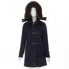 LORO PIANA Storm System 100% cashmere down padded fox fur hood coat IT42 M