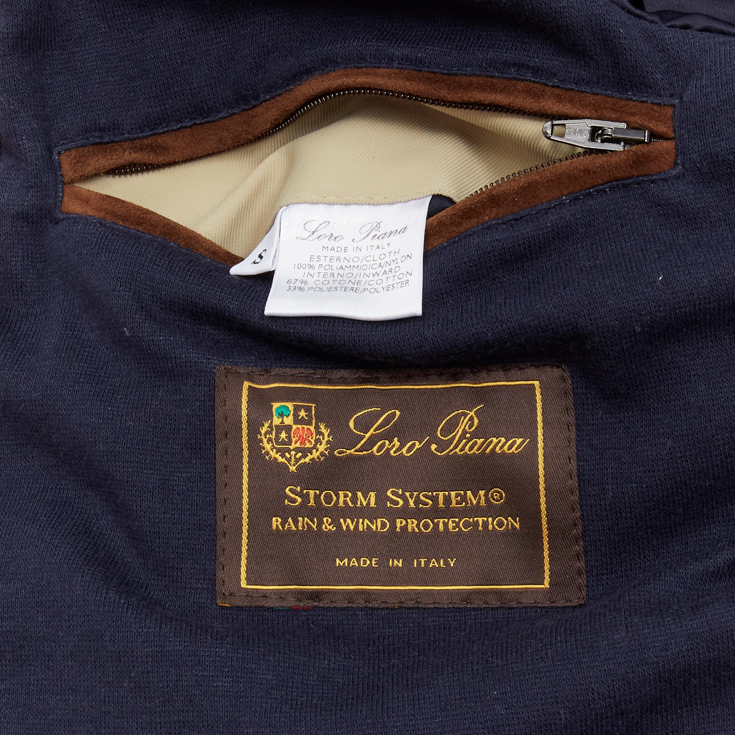 LORO PIANA Storm System beige nylon minimal pocketed longline coat S For Sale 6