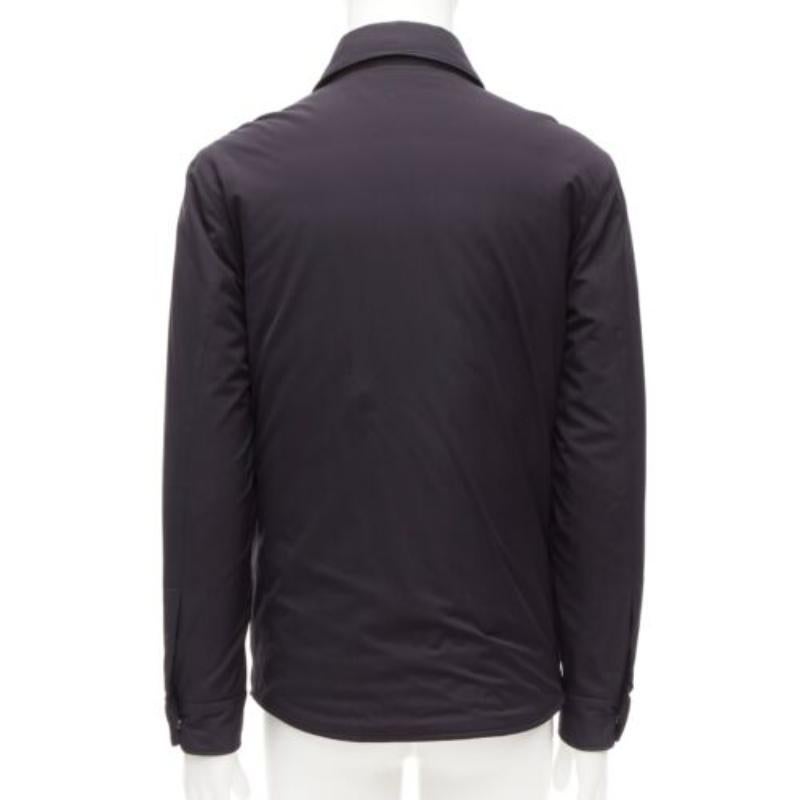 LORO PIANA Storm System black nylon grey cotton cashmere lined jacket S For Sale 1