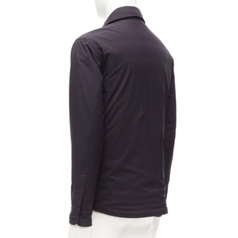 LORO PIANA Storm System black nylon grey cotton cashmere lined jacket S For Sale 2