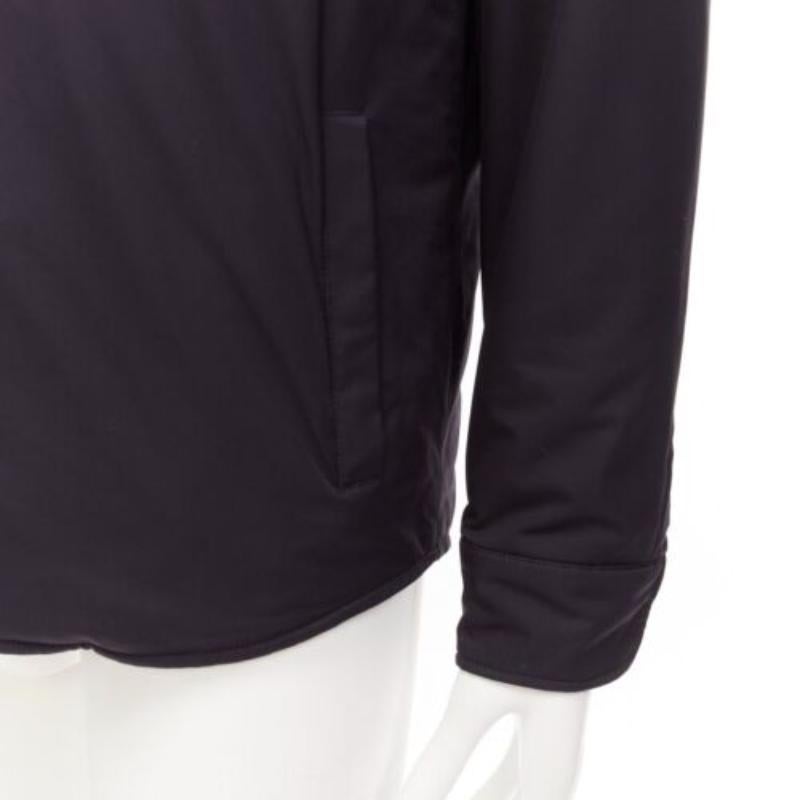 LORO PIANA Storm System black nylon grey cotton cashmere lined jacket S For Sale 3