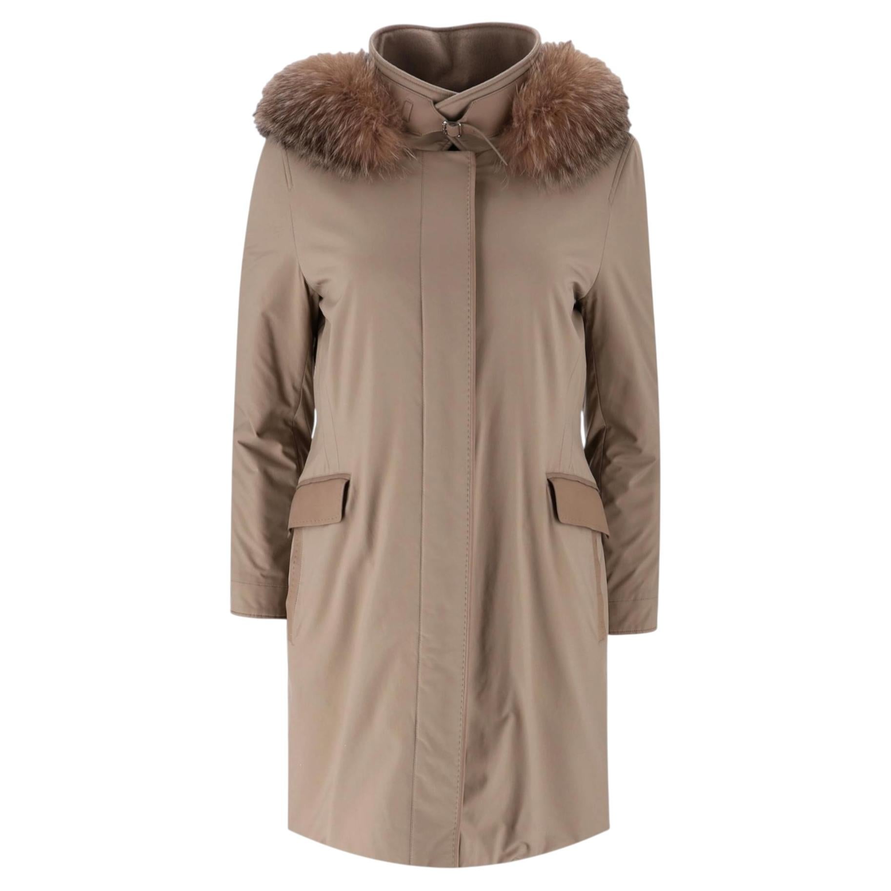 Loro Piana Storm System Parka mit Kapuze und Fuchsfellbesatz