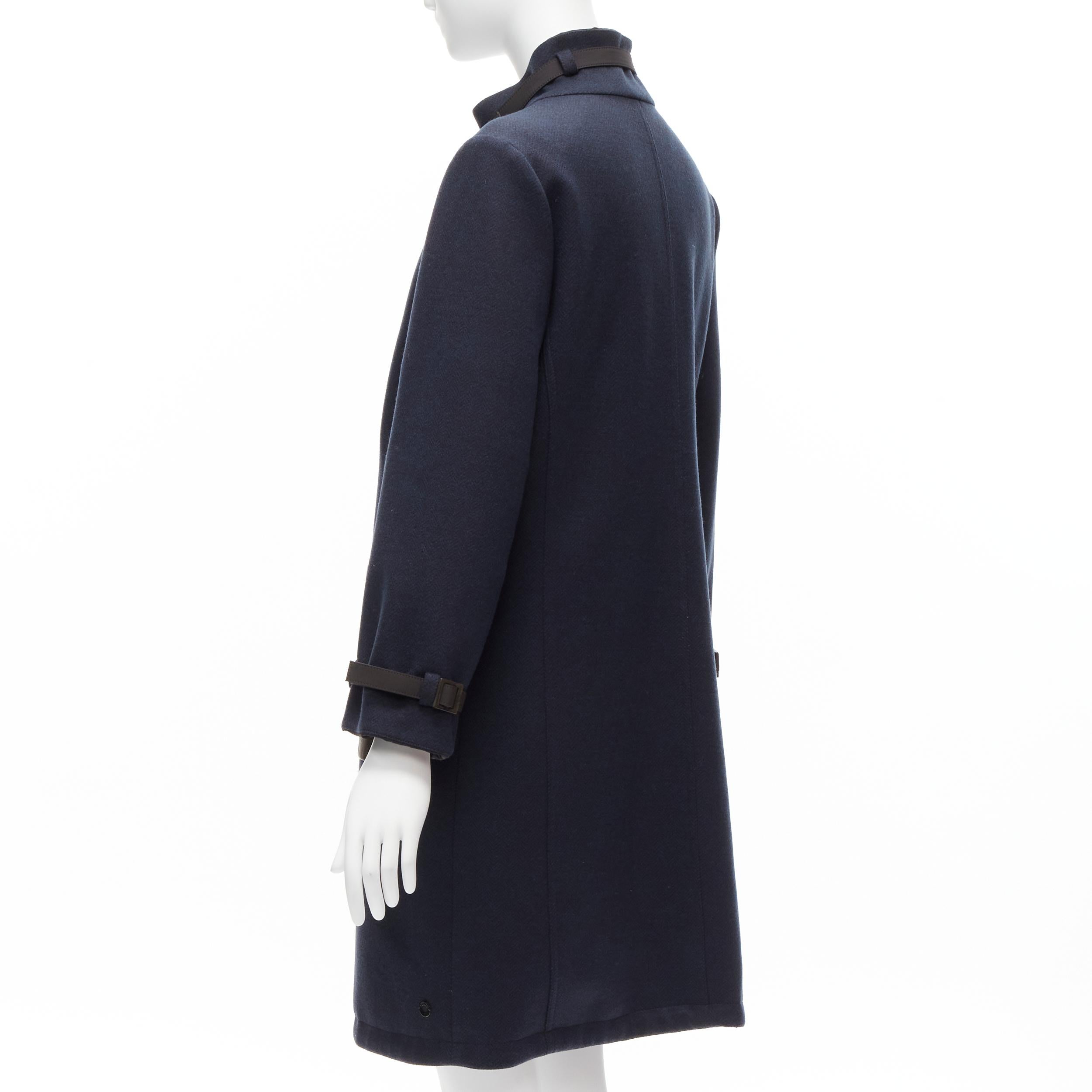 Loro Piana Storm System Giacca reversibile in lana cashmere rifinita in pelle IT46 XL in vendita 5