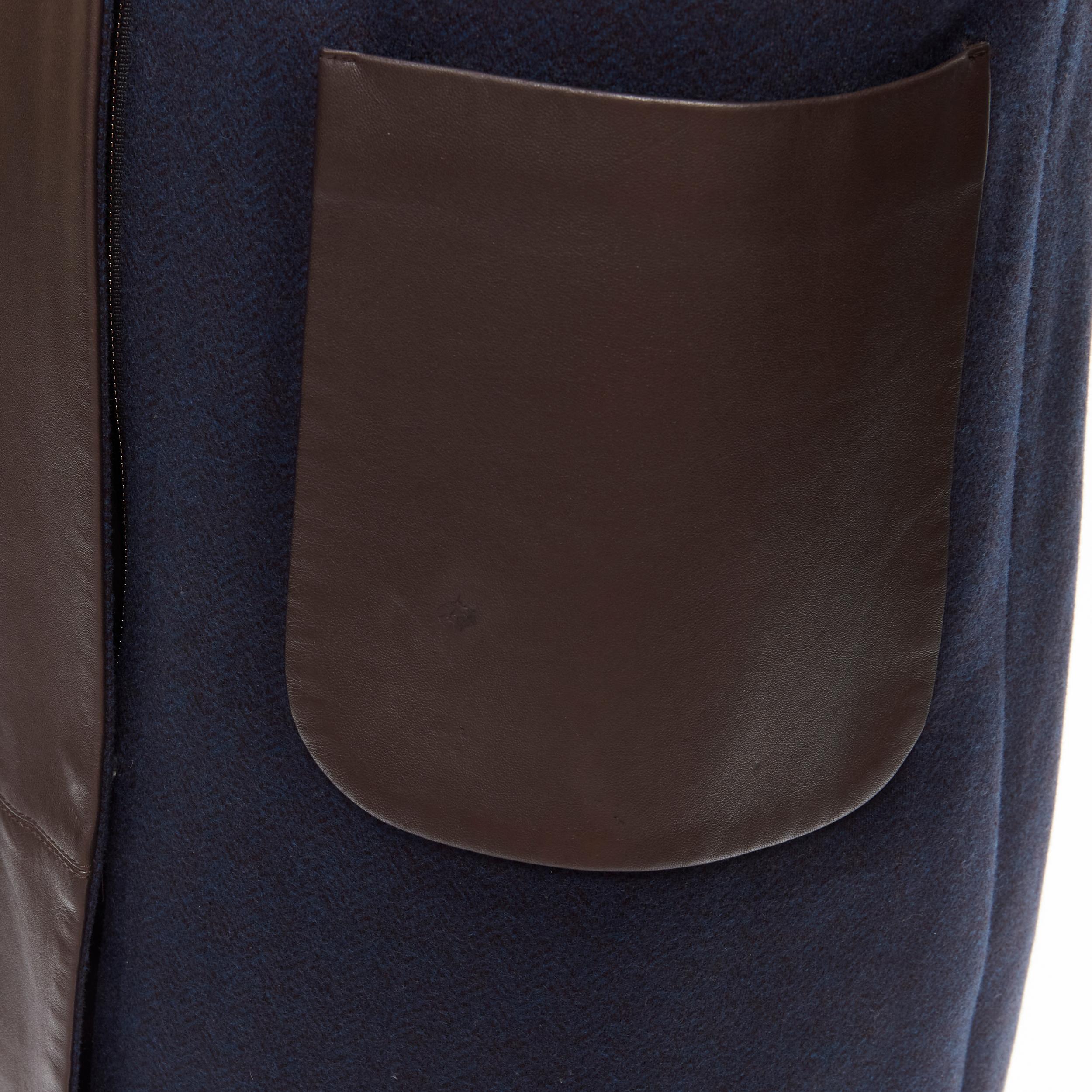 Loro Piana Storm System Giacca reversibile in lana cashmere rifinita in pelle IT46 XL in vendita 10