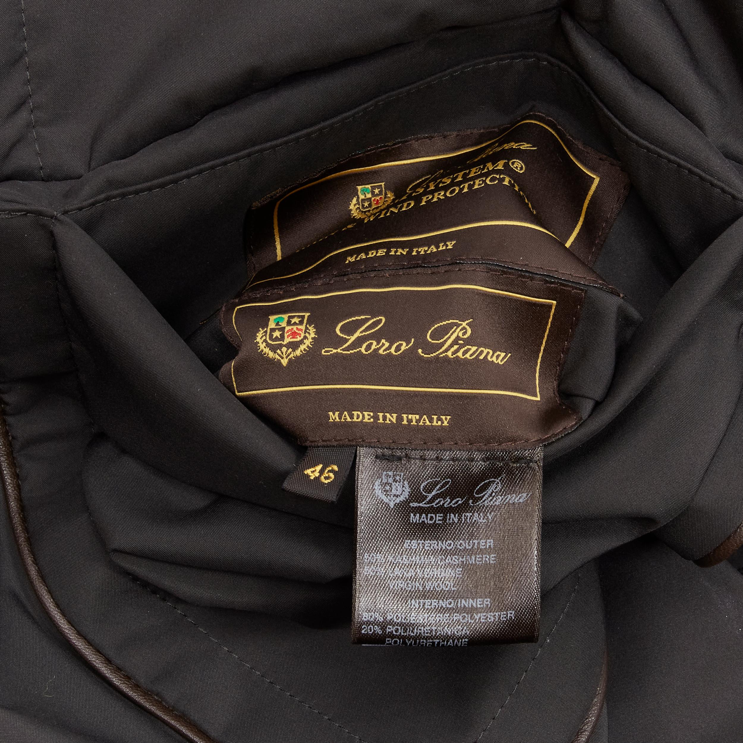 Loro Piana Storm System Giacca reversibile in lana cashmere rifinita in pelle IT46 XL in vendita 11