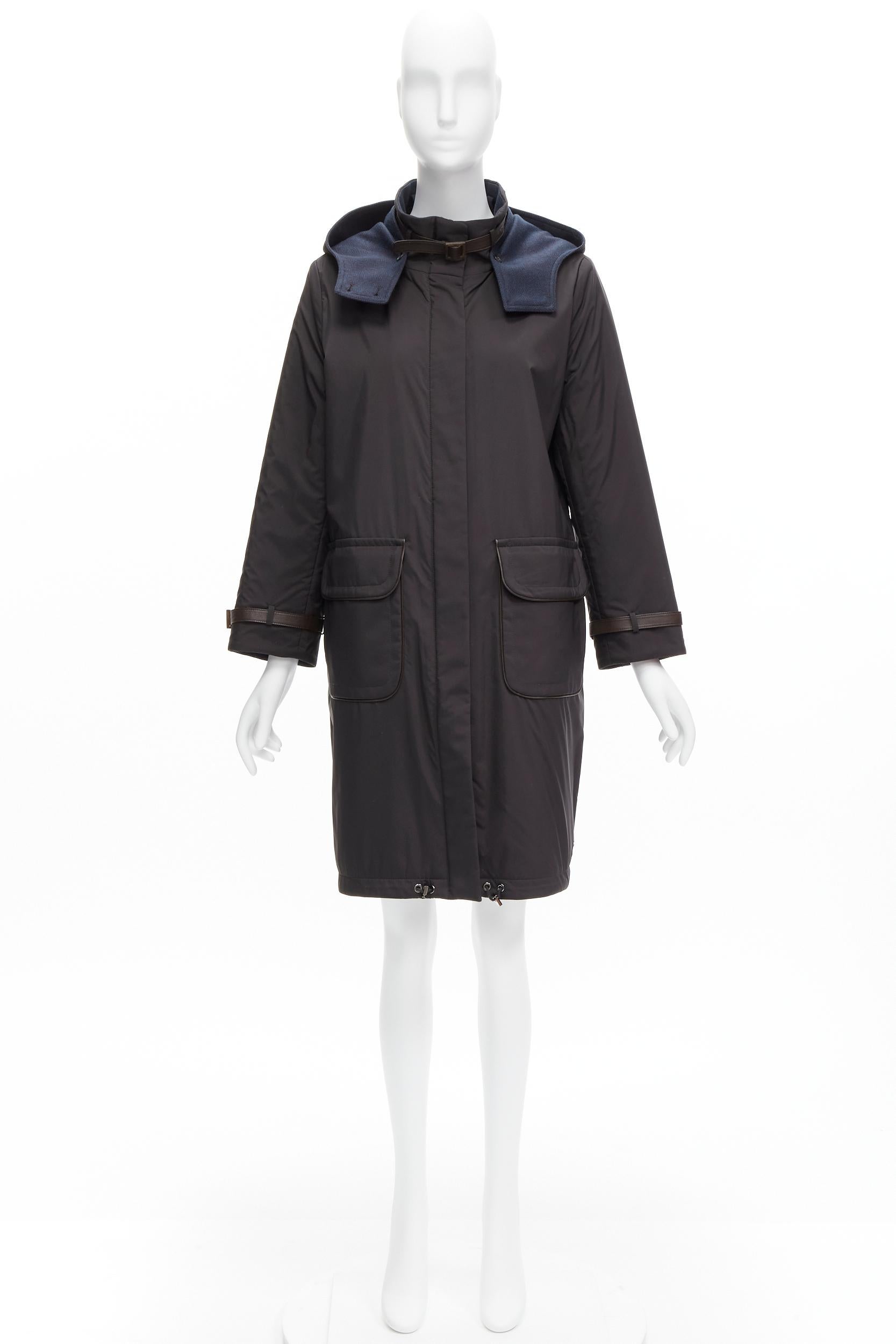 Loro Piana Storm System Giacca reversibile in lana cashmere rifinita in pelle IT46 XL in vendita 12