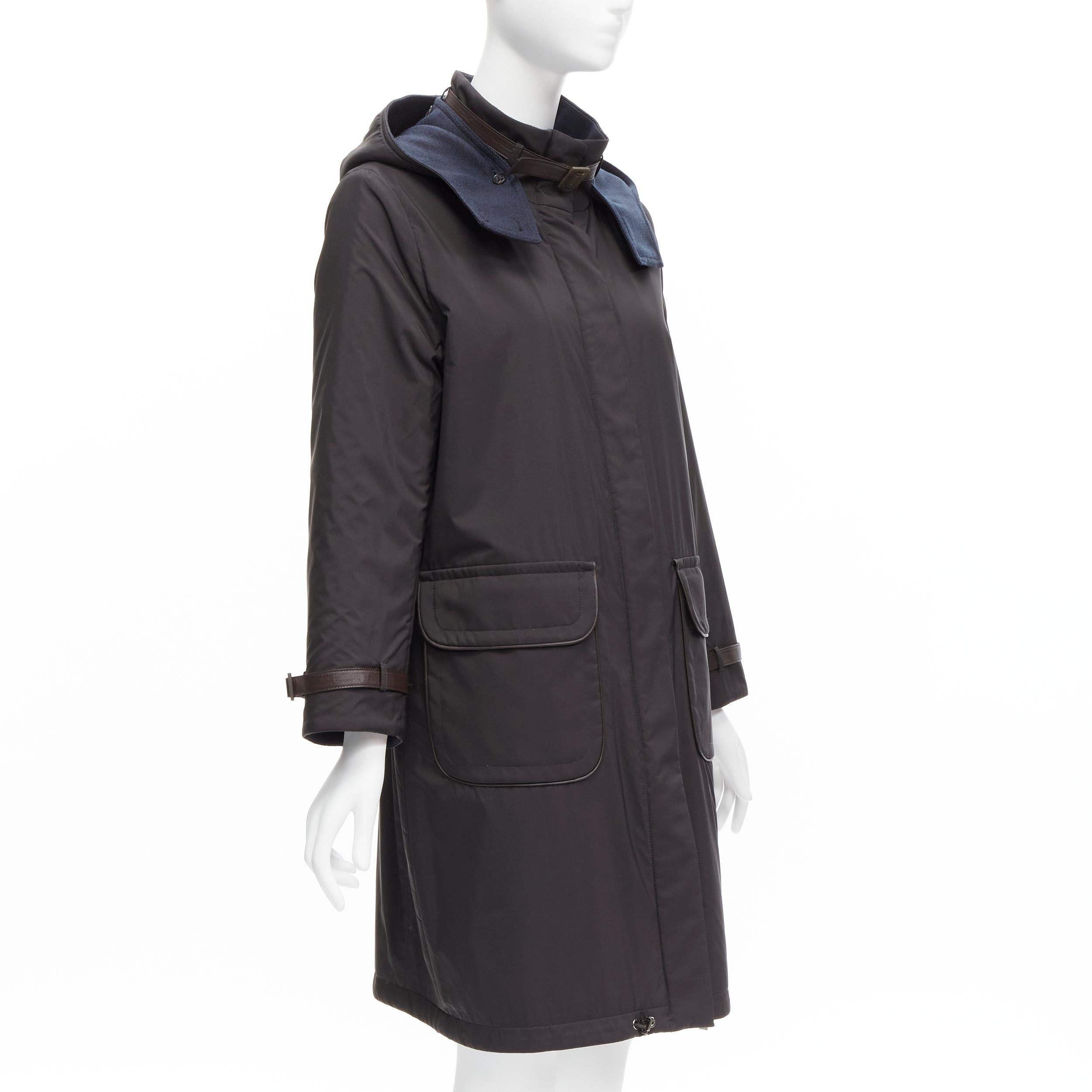 Loro Piana Storm System Giacca reversibile in lana cashmere rifinita in pelle IT46 XL In condizioni buone in vendita a Hong Kong, NT