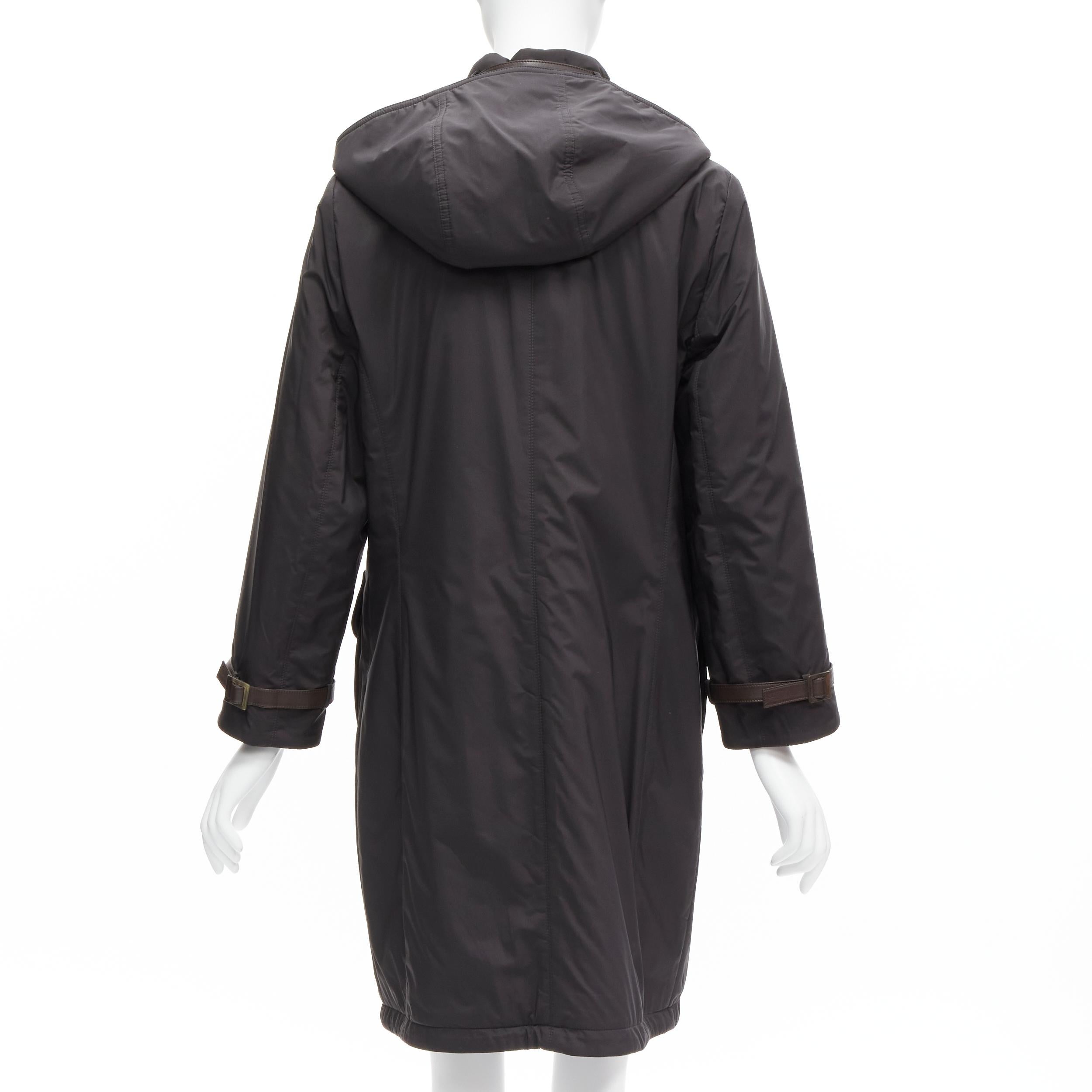 Loro Piana Storm System Giacca reversibile in lana cashmere rifinita in pelle IT46 XL in vendita 2