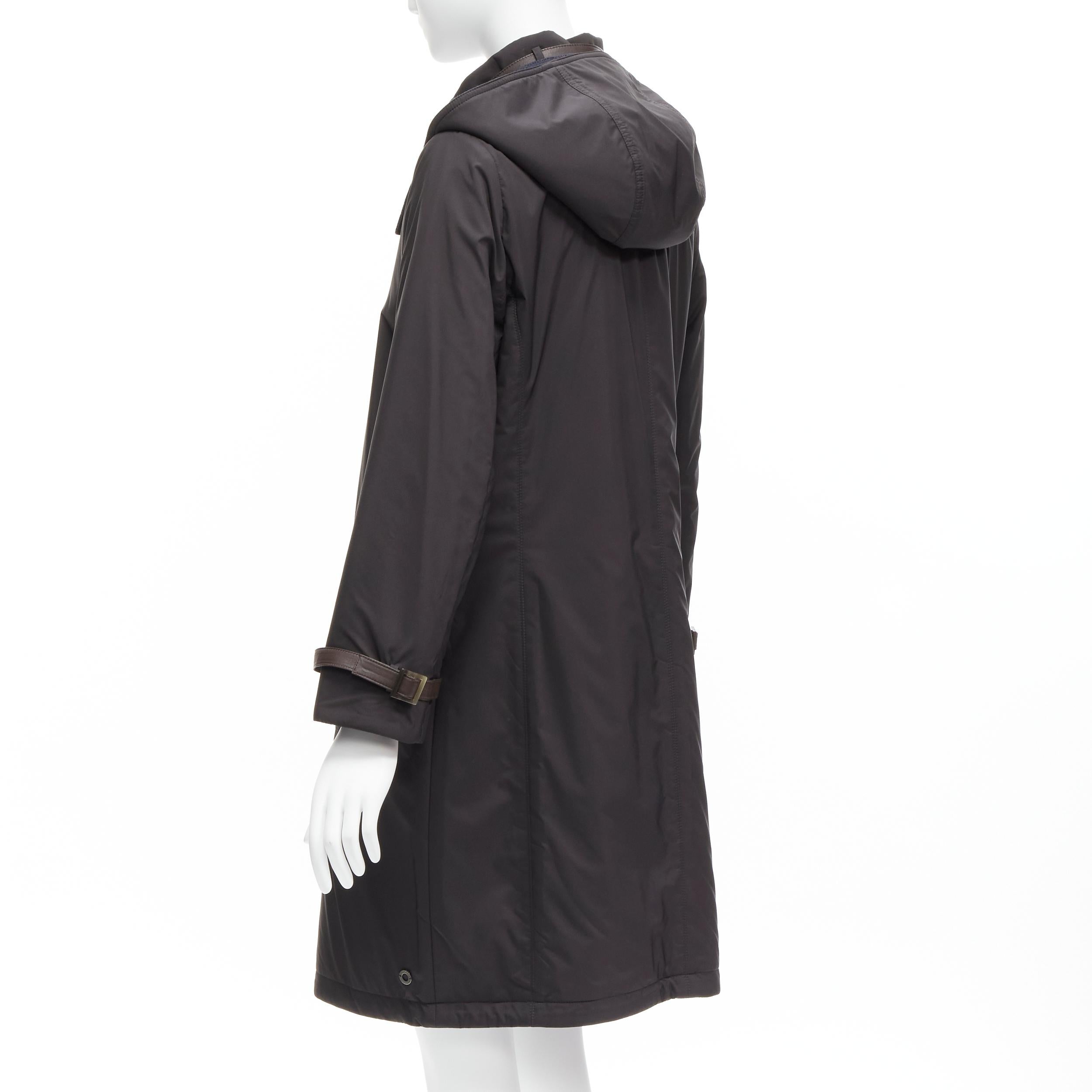 Loro Piana Storm System Giacca reversibile in lana cashmere rifinita in pelle IT46 XL in vendita 4