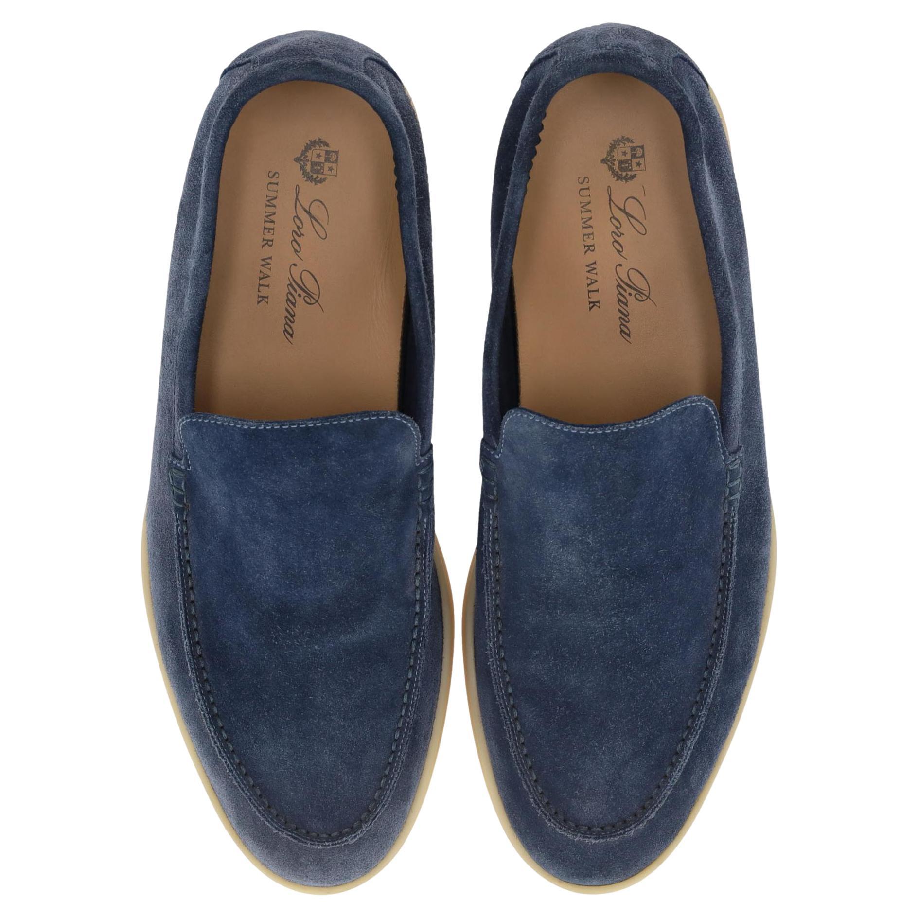 Loro Piana Suede Summer Walk Loafers in vendita
