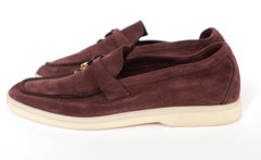 Loro Piana Summer Charms Walk Loafers Burgundy