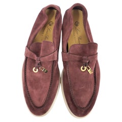 Loro Piana Summer Charms Walk Loafers Burgundy