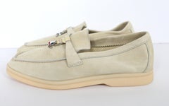 Loro Piana Summer Charms Walk Loafers Pale Beige