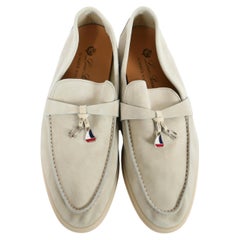 Loro Piana Summer Charms Walk Loafers Pale Beige