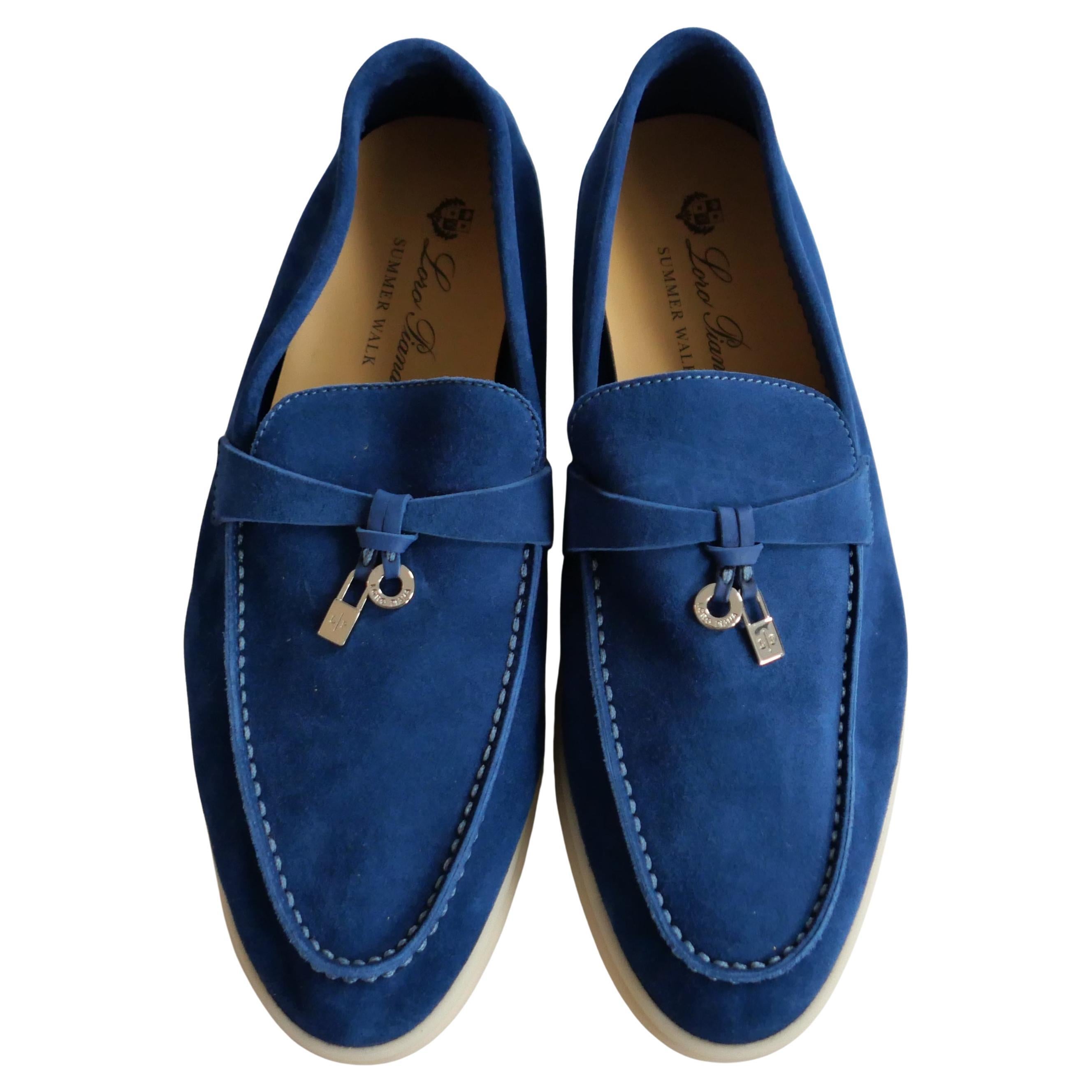 Mocasines Loro Piana Summer Charms Azul petróleo
