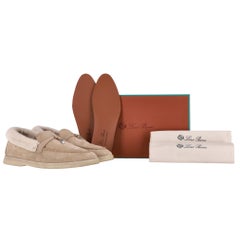Loro Piana Summer Charms Walk Suede & Fur Loafers