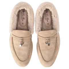 Loro Piana Summer Charms Walk Suede & Fur Loafers