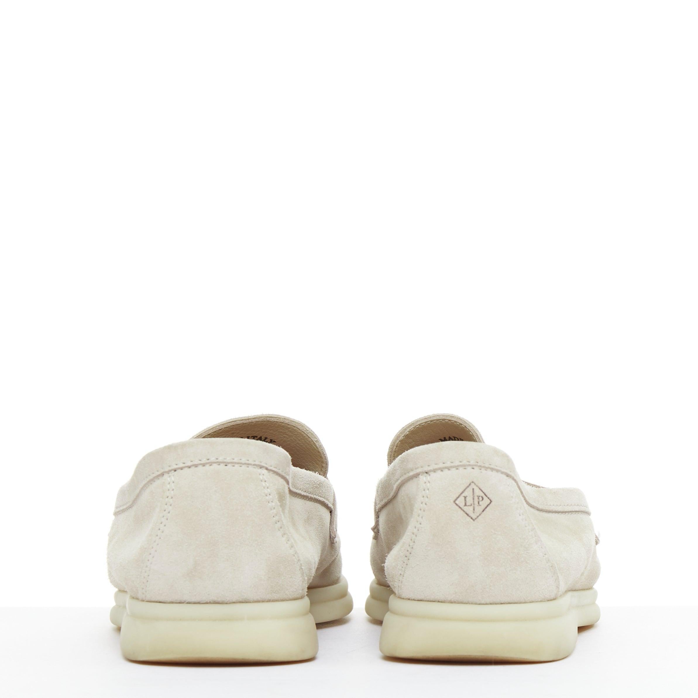 LORO PIANA Summerwalk Chamslofer sand Wildleder Kaninchen Anhänger loafers EU37 Damen im Angebot
