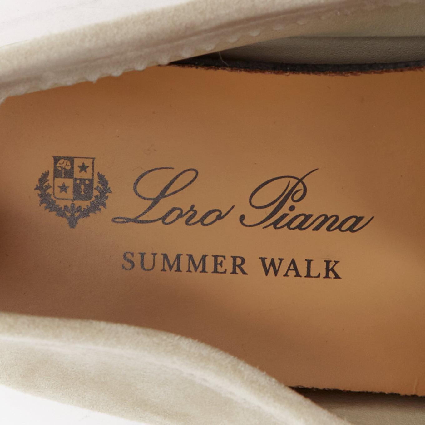LORO PIANA Summerwalk Chamslofer sand Wildleder Kaninchen Anhänger loafers EU37 im Angebot 4