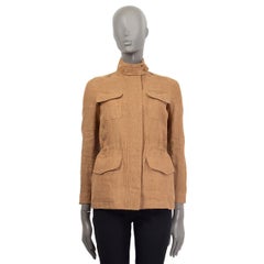 LORO PIANA tan brown linen SAFARI Jacket 36 XXS