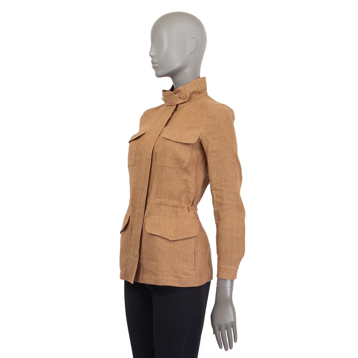 LORO PIANA Hellbraune Leinen-SAFARI-Jacke 36 XXS (Braun)