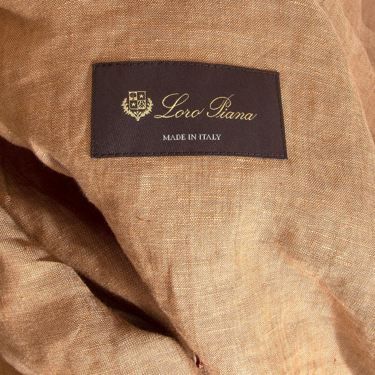 LORO PIANA Hellbraune Leinen-SAFARI-Jacke 36 XXS Damen