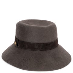 Loro Piana Cappello in feltro di coniglio taupe SUEDE TRIM FEDORA M. I.