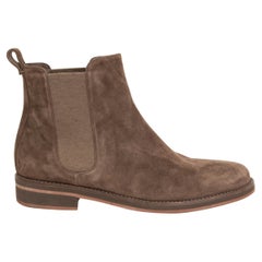 LORO PIANA camoscio taupe MONTROND Chelsea Ankle Boots Scarpe 39