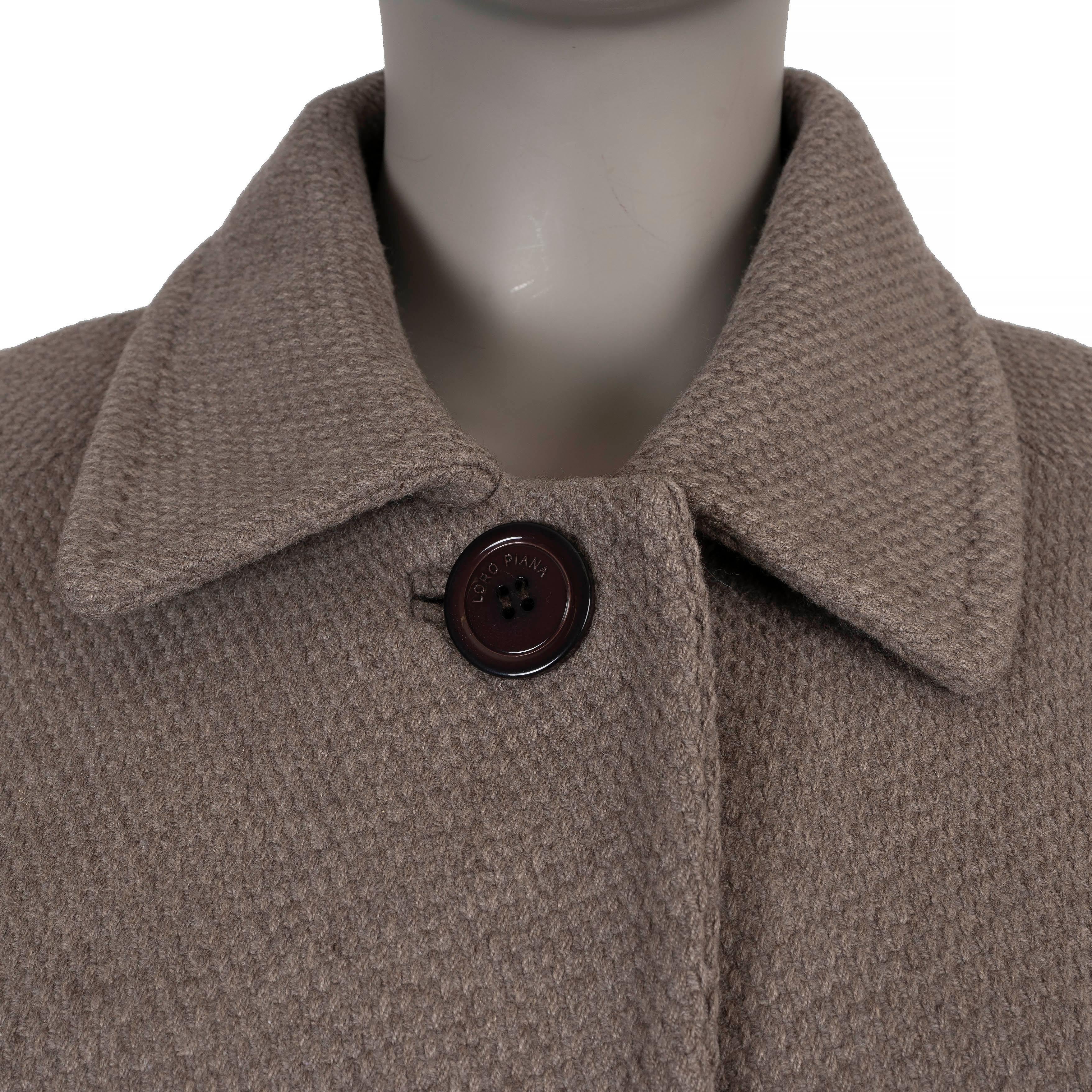 Donna LORO PIANA Giacca TEXTURED in misto lana taupe 44 L. in vendita