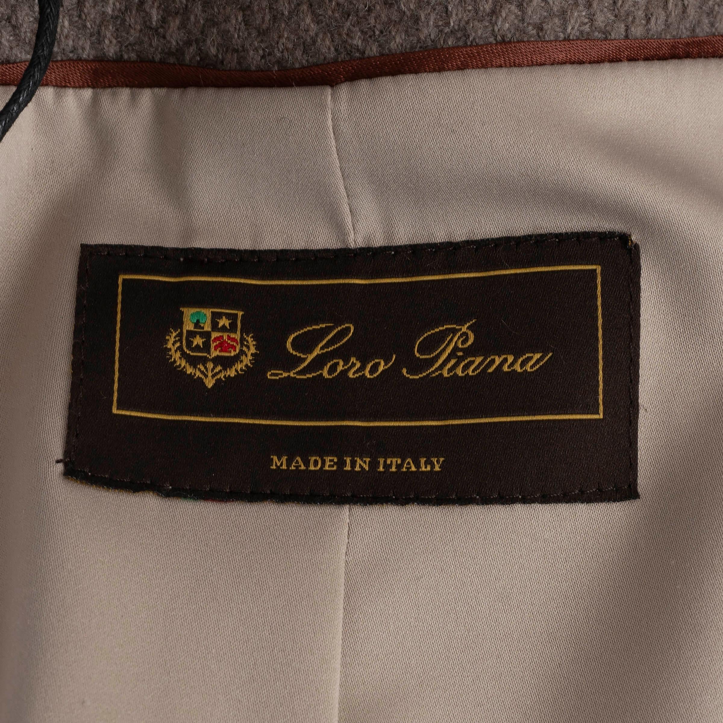 LORO PIANA Giacca TEXTURED in misto lana taupe 44 L. in vendita 1