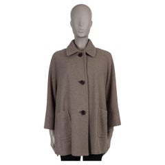 LORO PIANA taupe wool blend TEXTURED Jacket 44 L