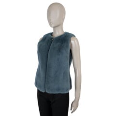 LORO PIANA azul turquesa Chaleco de piel de visón ERIK Chaqueta S