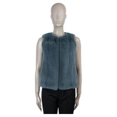 LORO PIANA teal blau ERIK MINK FUR VEST Jacke S