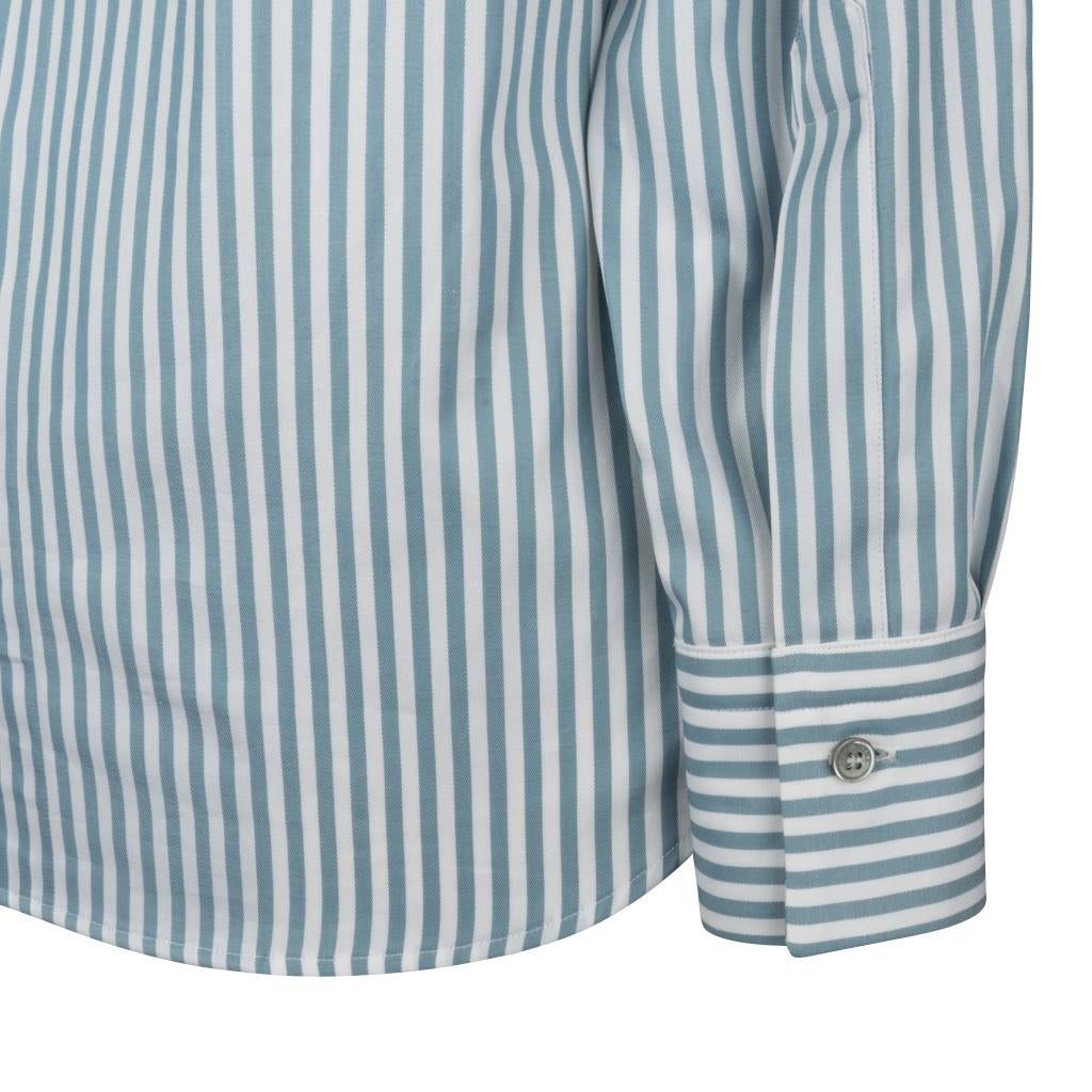 Loro Piana Top Shirt Striped Cotton Semi Sheer Insets 40 / 6 For Sale 3