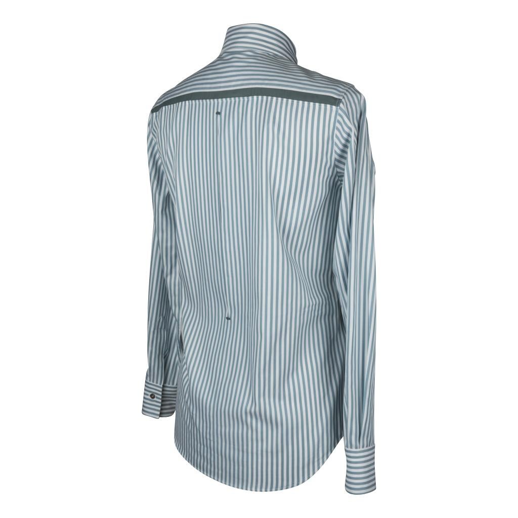 Loro Piana Top Shirt Striped Cotton Semi Sheer Insets 40 / 6 For Sale 5