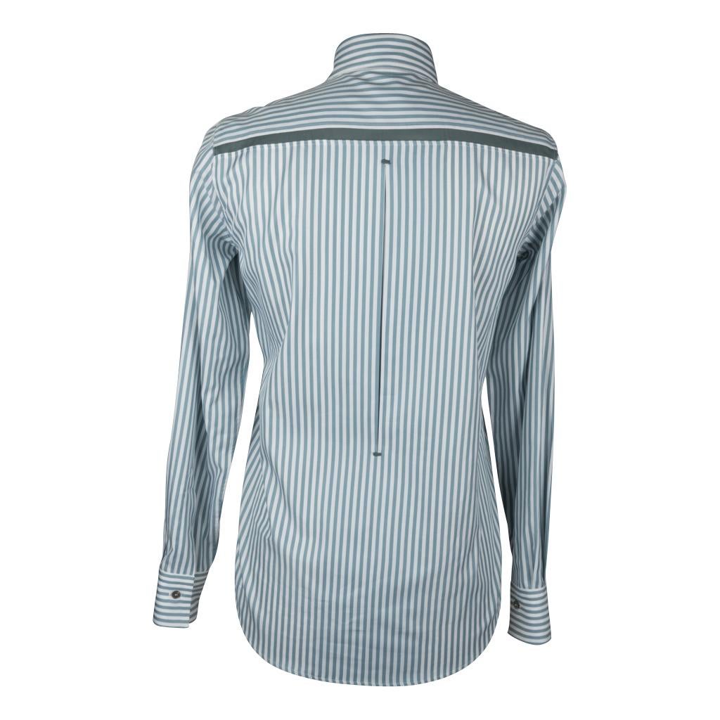 Women's Loro Piana Top Shirt Striped Cotton Semi Sheer Insets 40 / 6 For Sale