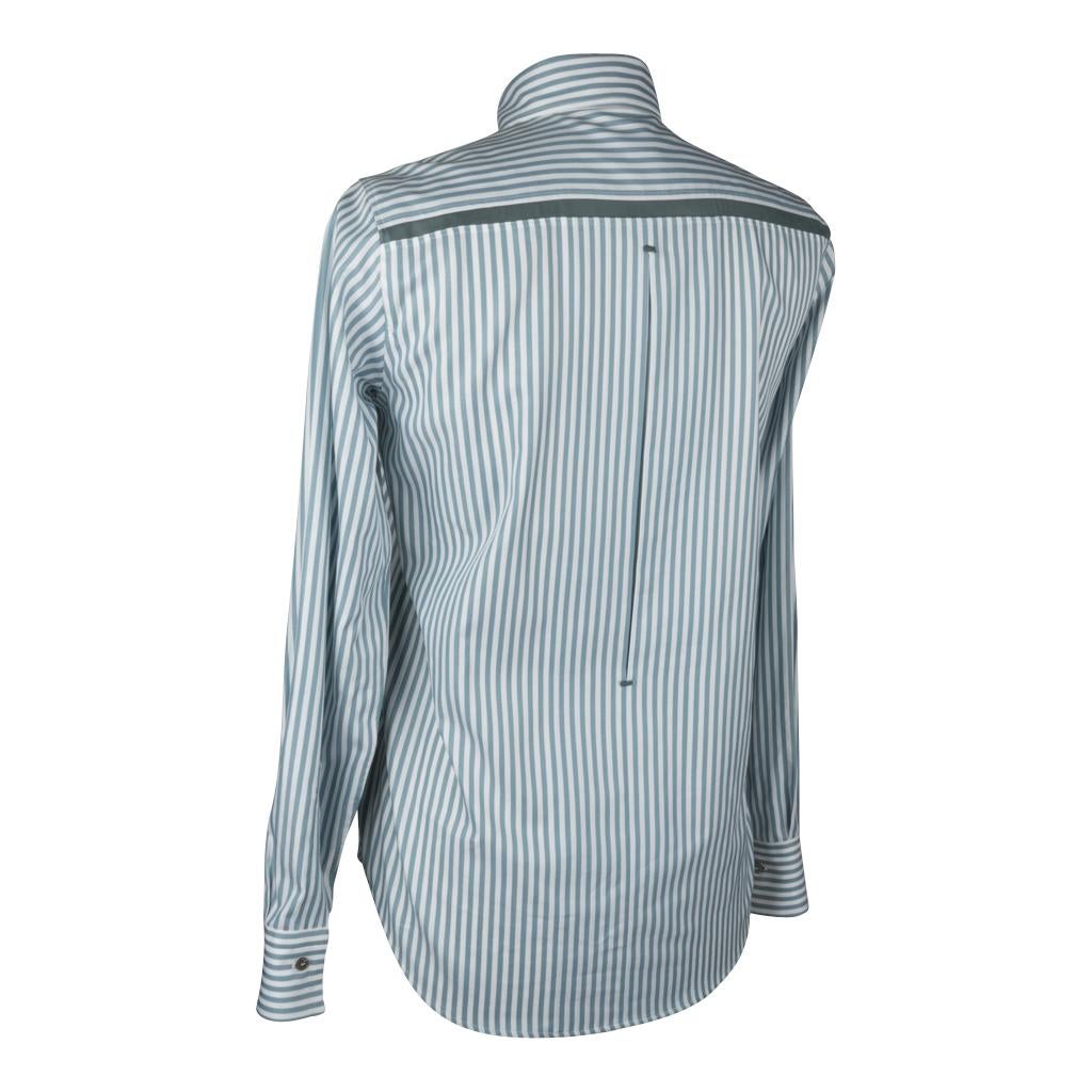 Loro Piana Top Shirt Striped Cotton Semi Sheer Insets 40 / 6 For Sale 1
