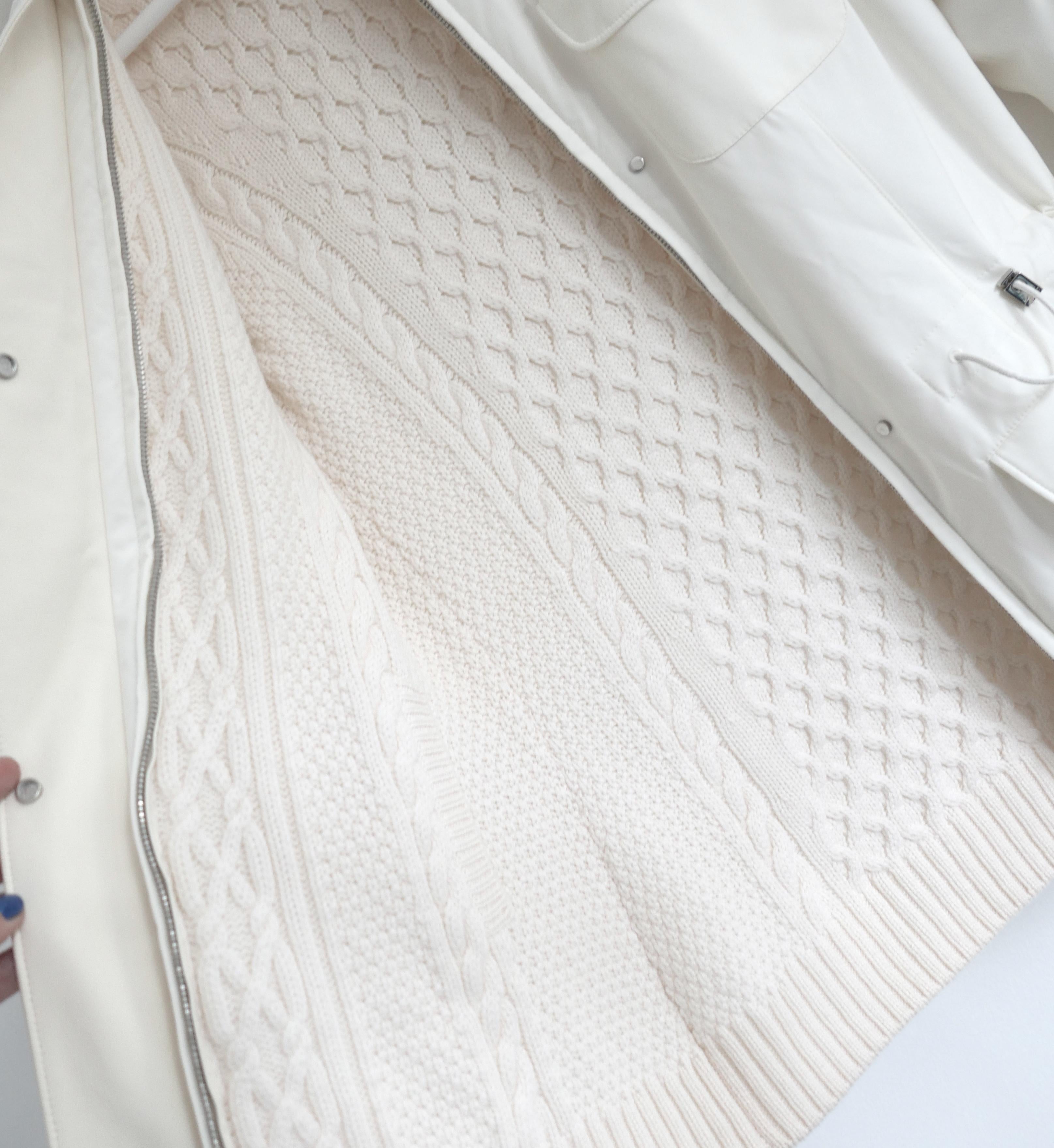 Loro Piana Traveller Veste Safari Anorak intérieur en cachemire câblé en vente 2