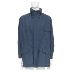 LORO PIANA Traveller navy windtech light 100% cashmere lined coat IT58 4XL