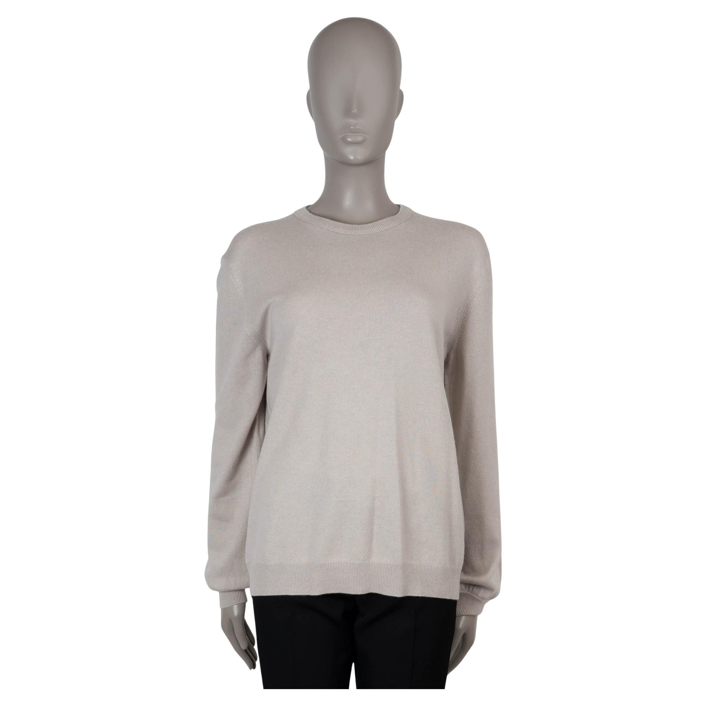 LORO PIANA Travertine beige cashmere 
silk 2024 ICA Sweater 44 L FAN1615