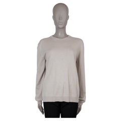 LORO PIANA Travertine beige cashmere 
silk 2024 ICA Sweater 44 L FAN1615