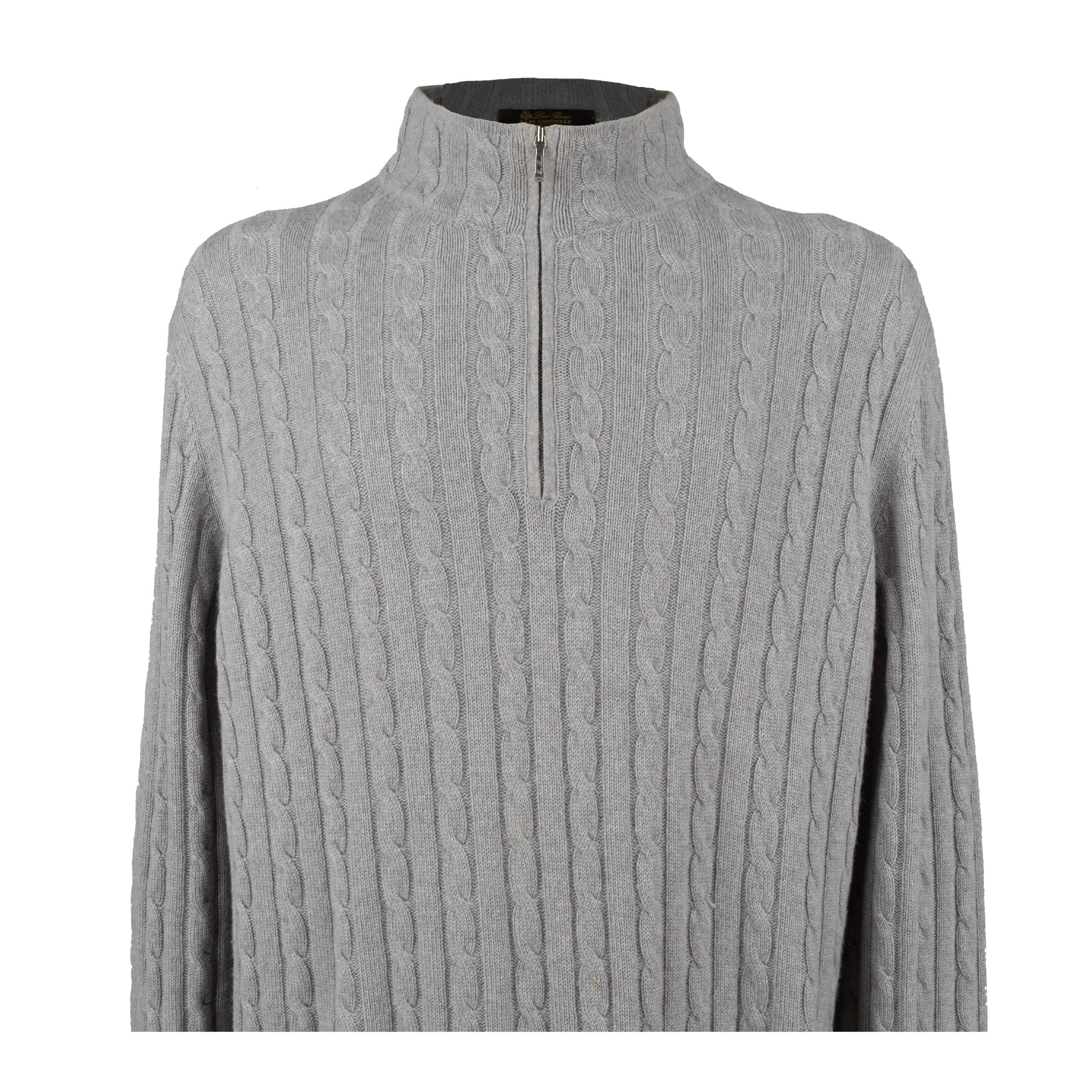 Gray Loro Piana Treccia Mezzocollo Sweater - '10s For Sale