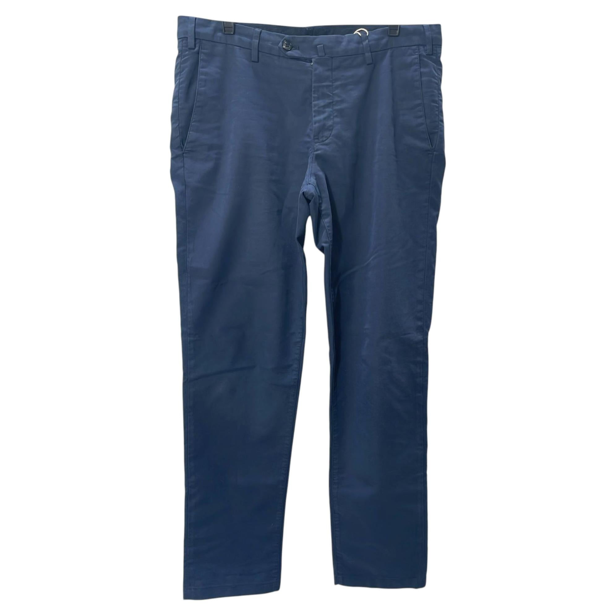 Loro Piana Trousers in Navy Blue Cotton