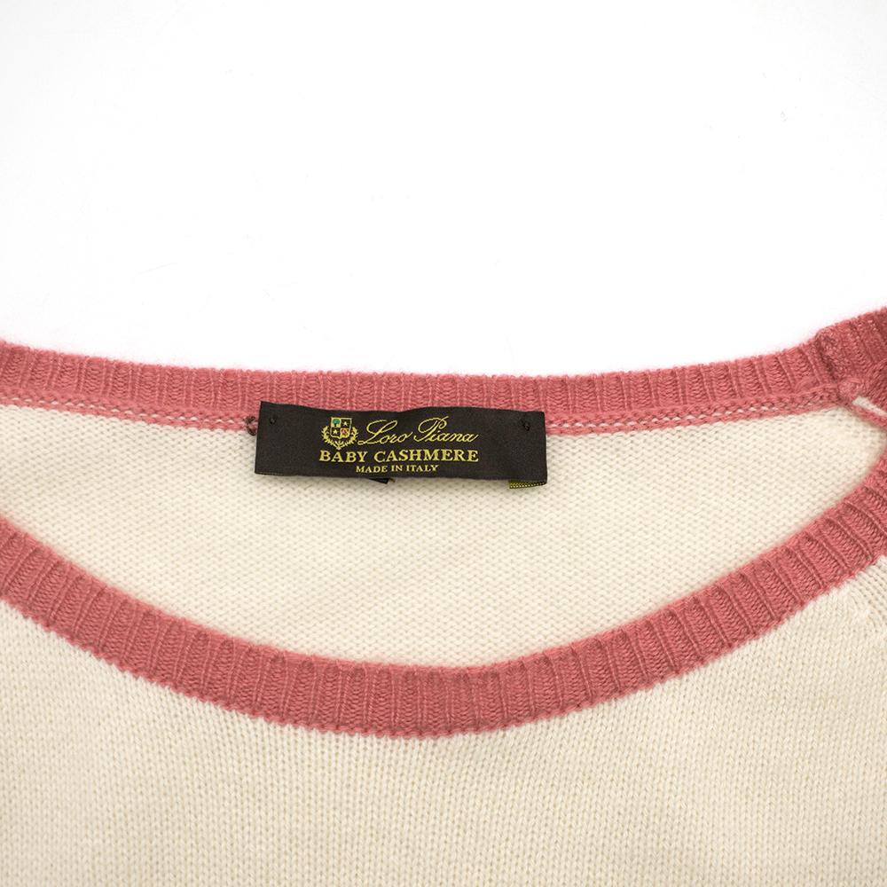 Loro Piana Two-Tone Baby Cashmere Jumper XXS IT38 In New Condition In London, GB