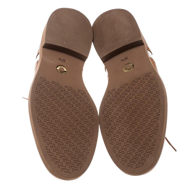 Loro Piana Zweifarbige Brogue Oxfords aus Leder mit runder Zehe und Flügelspitze Größe 37,5 2