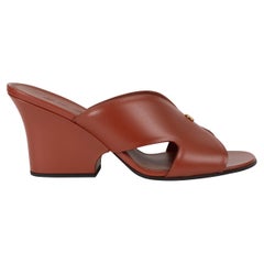 LORO PIANA Vinegar brick leather 2025 VERA WEDGE Sandals Shoes 38.5